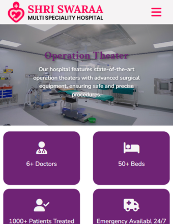 Shriswara Multispeciality Hospital Mobile View